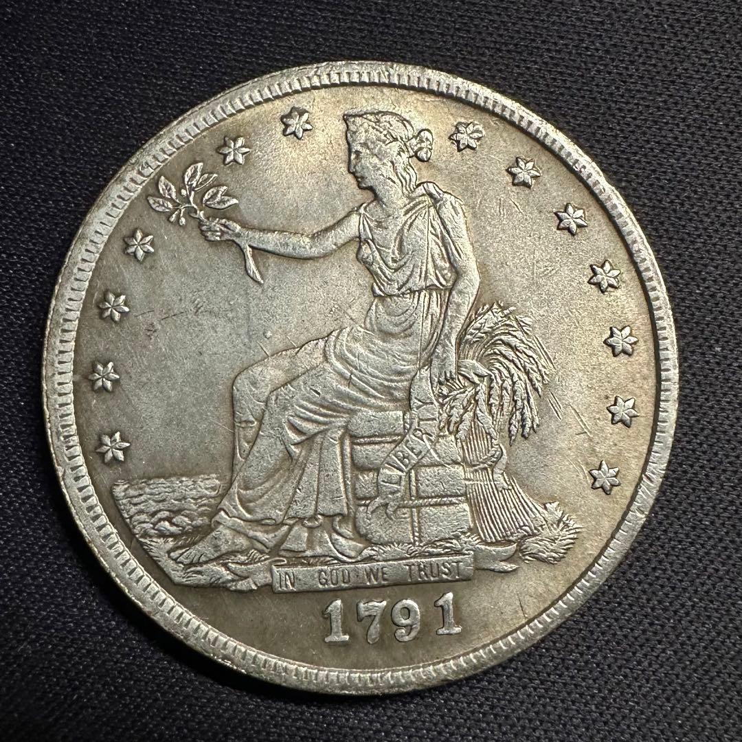 アメリカ トレードダラー 1791年 レプリカコイン 貿易銀 銀貨 - メルカリ