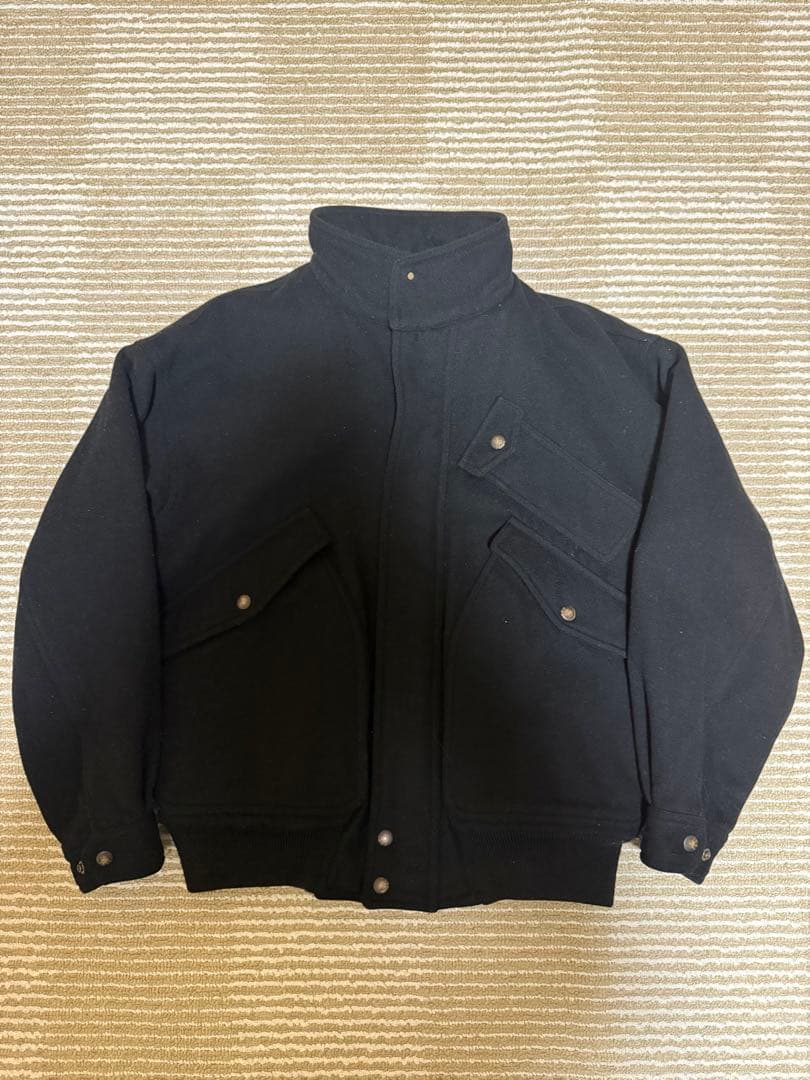 80~90s McGREGOR ボンバージャケット ウール 黒 type A-2 McGREGOR（マックレガー） 古着 中綿入り ウールジャケット メンズL