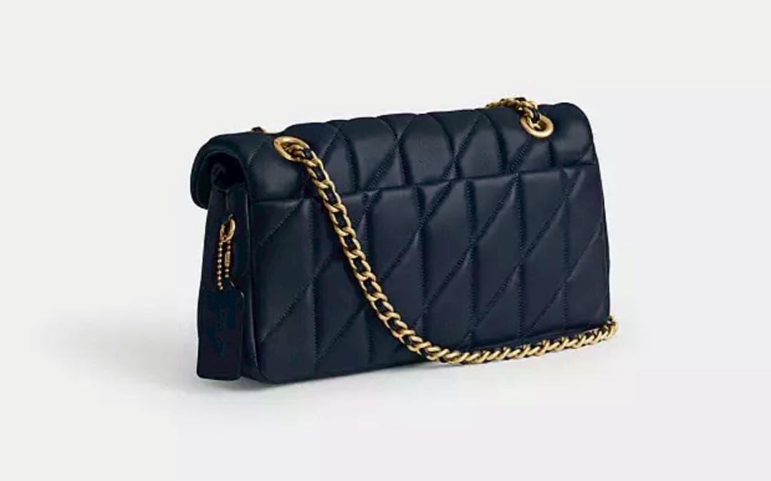 coachコーチタビーショルダーバッグ 26 キルティングネイビー紺色CP150