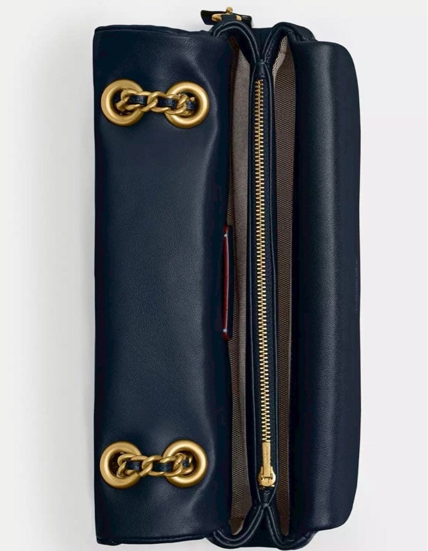 coachコーチタビーショルダーバッグ 26 キルティングネイビー紺色CP150