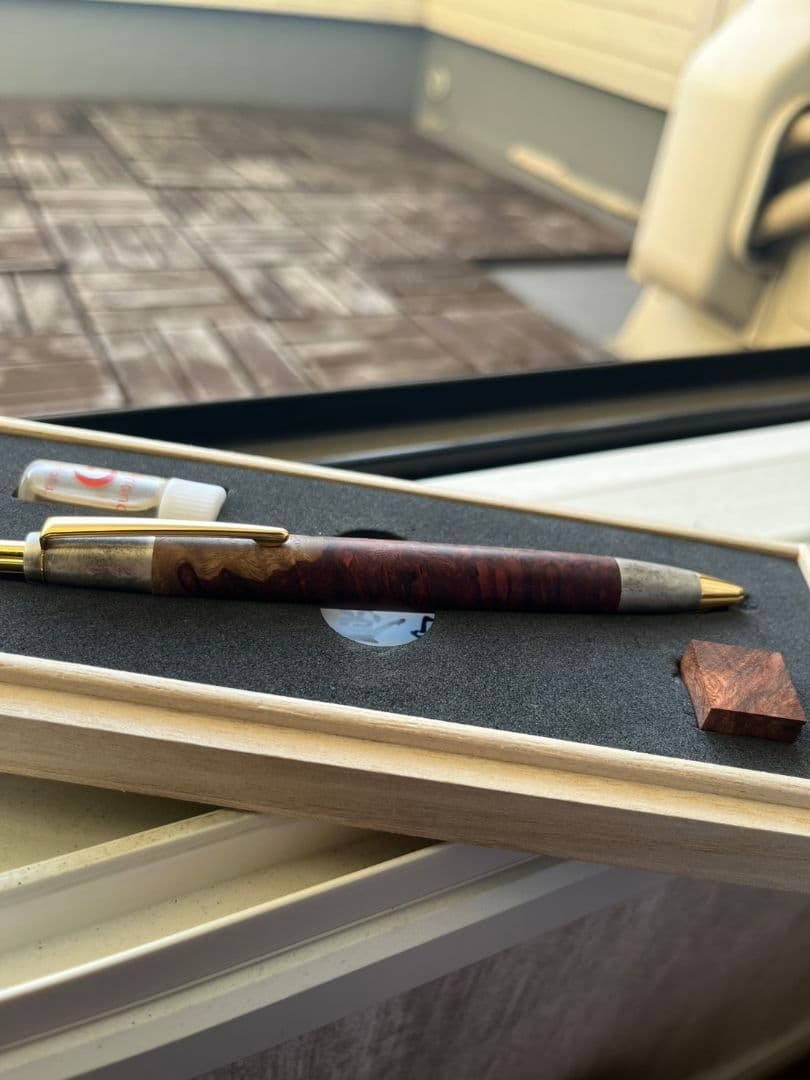 【完全新品未使用】特上花梨瘤源平 斑紋純銀色金具 野原工芸 限定モデル