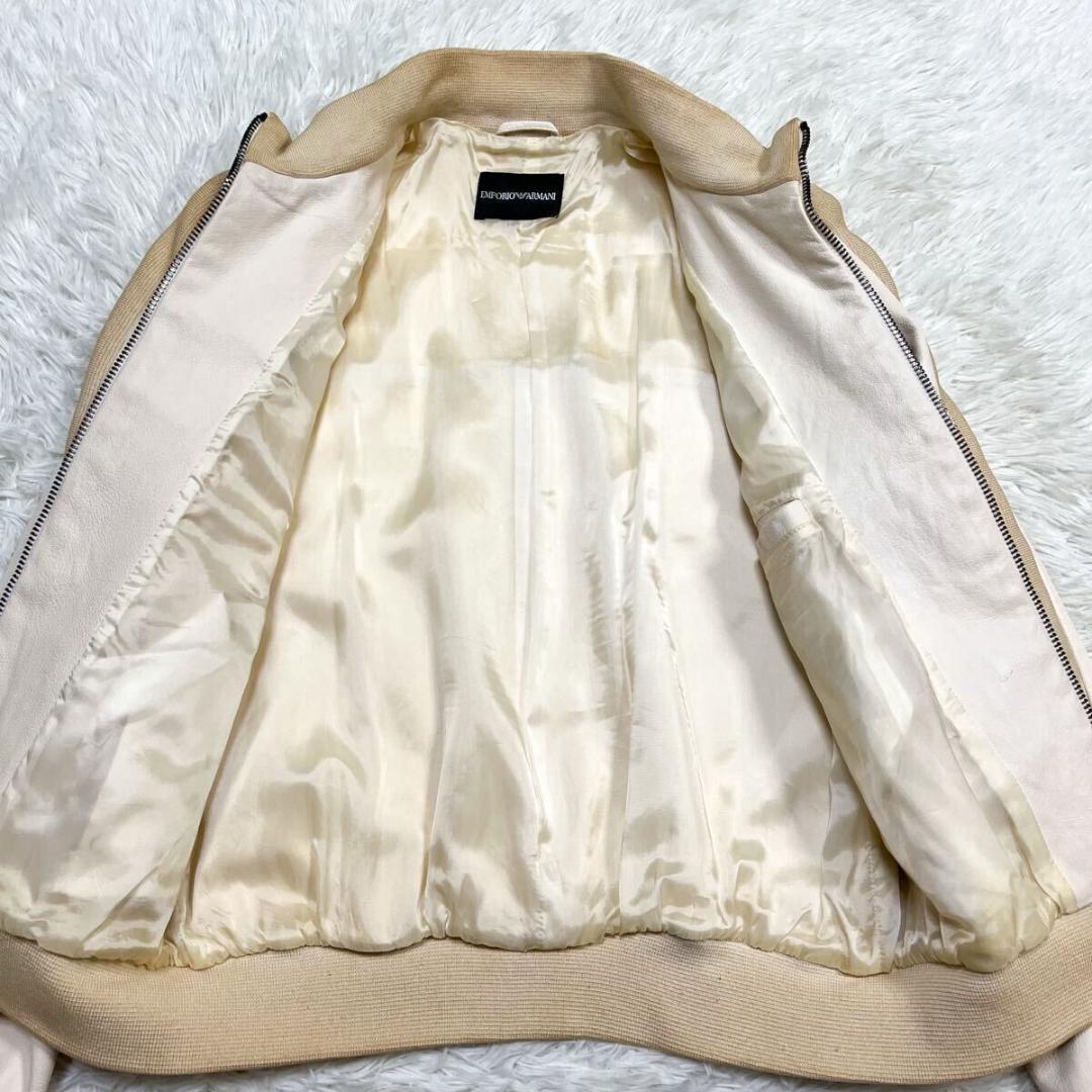 希少色 エンポリオアルマーニ レザージャケット 切替 黒タグ ダブル