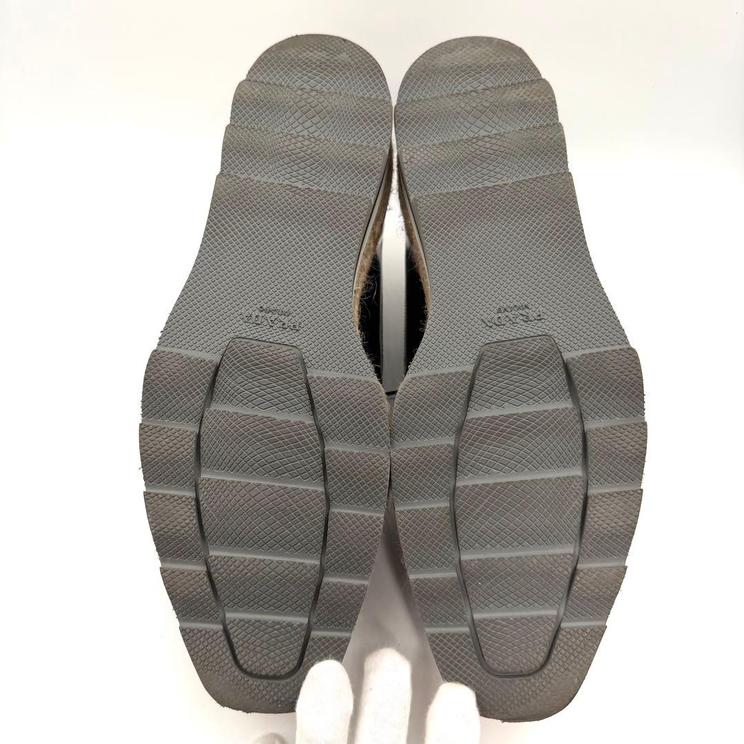 超美品　PRADA ブラック　レザー　ドレスシューズ　ウィングチップ　26㎝