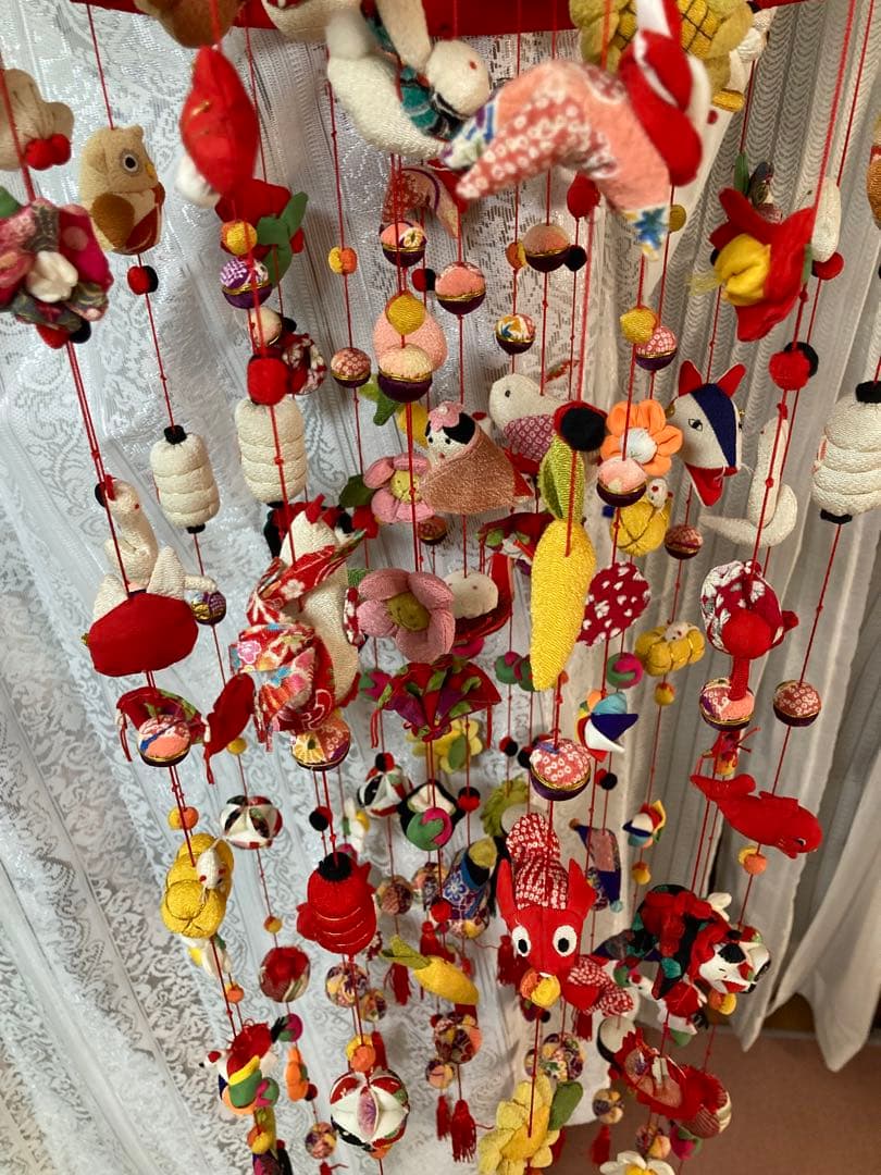 超豪華版　吊るし飾り　ちりめん細工　吊るし雛　お雛様　約100cm