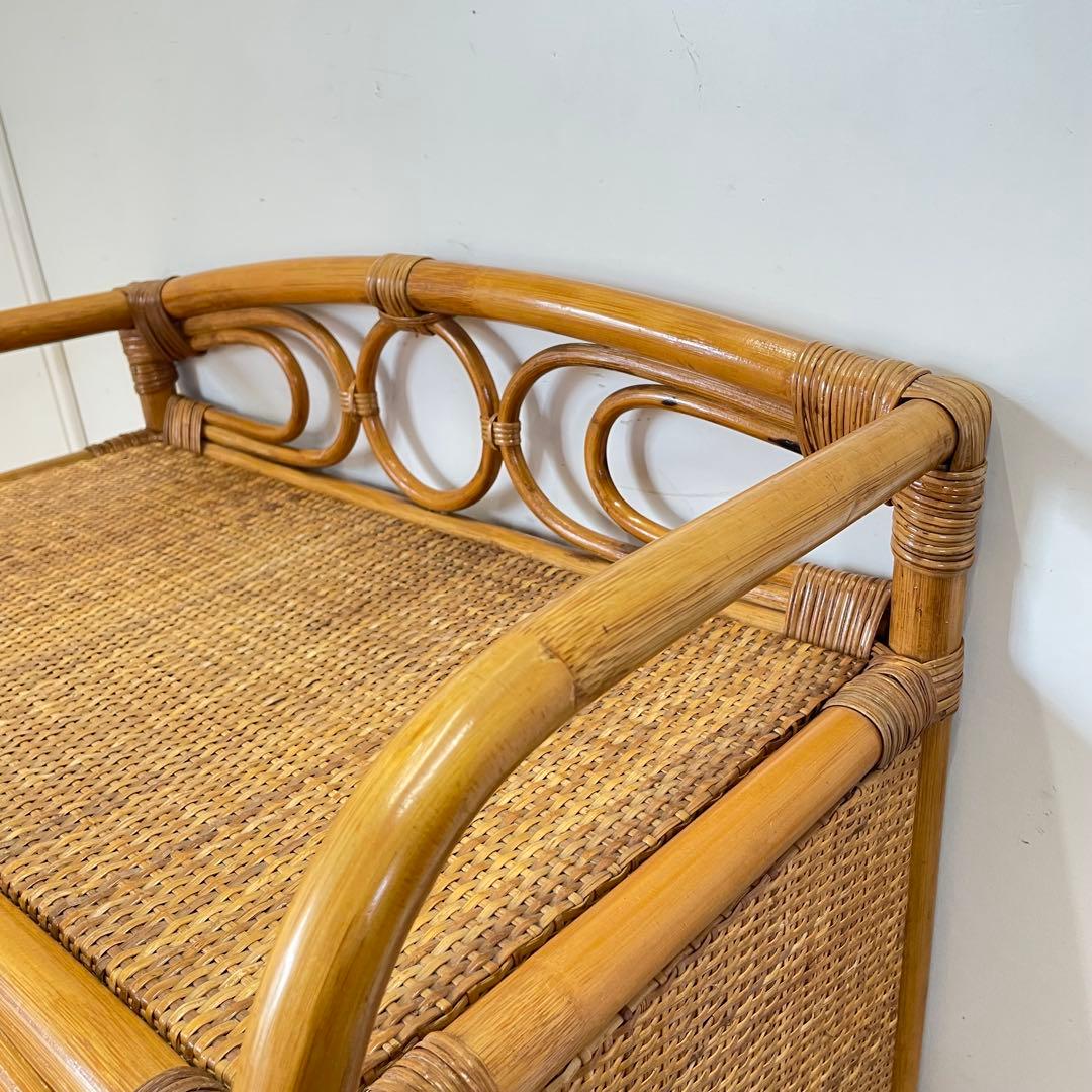 籐 ラタン 4段チェスト④ 引き出し 収納 タンス 箪笥 電話台 ビンテージ