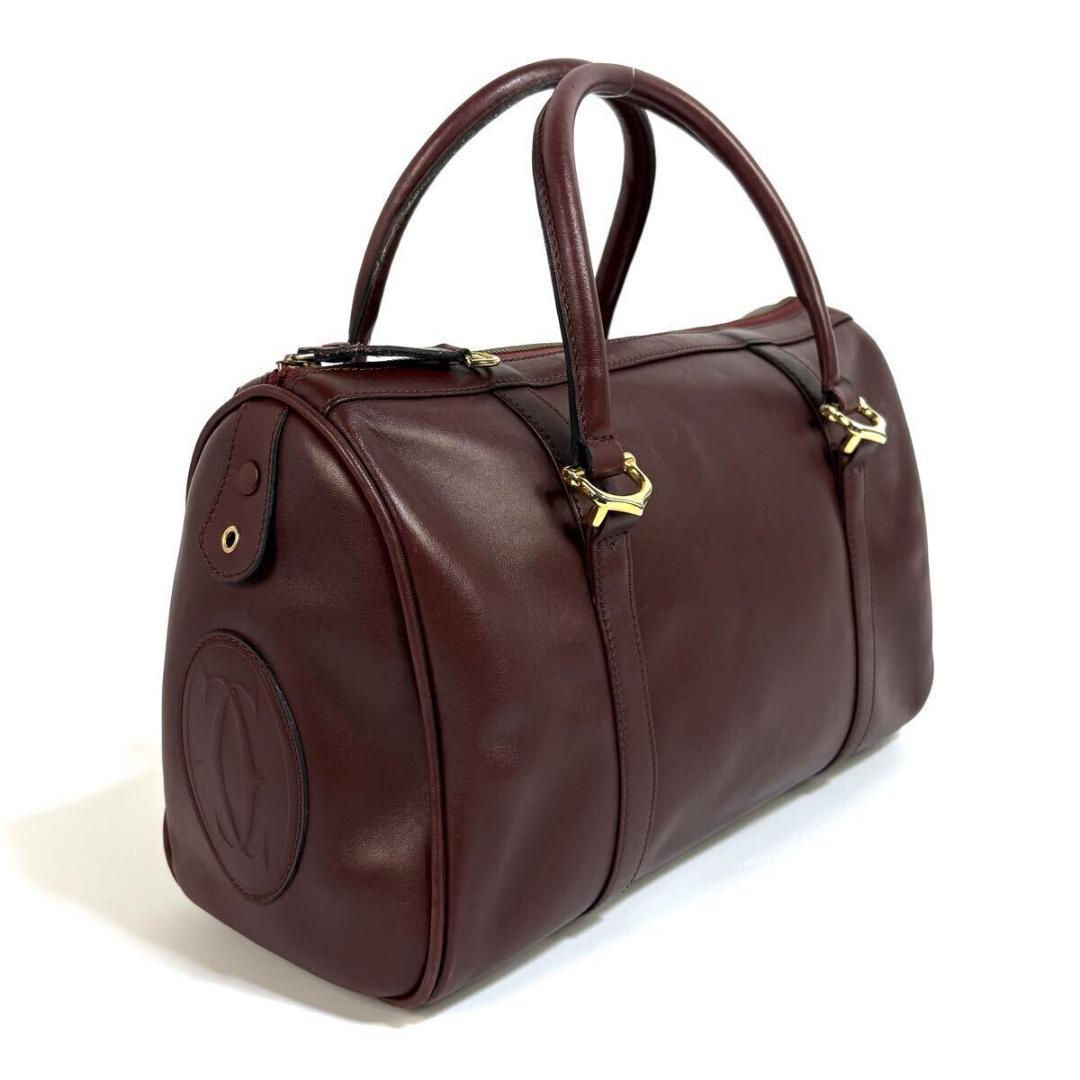 【美品】Cartier レザー マストライン ハンドバッグ 元袋カード付き