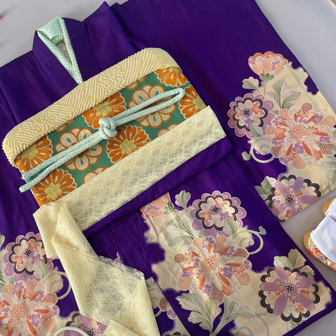 七五三　５歳〜６歳向き　小さめ７歳さん　アンティーク着物セット