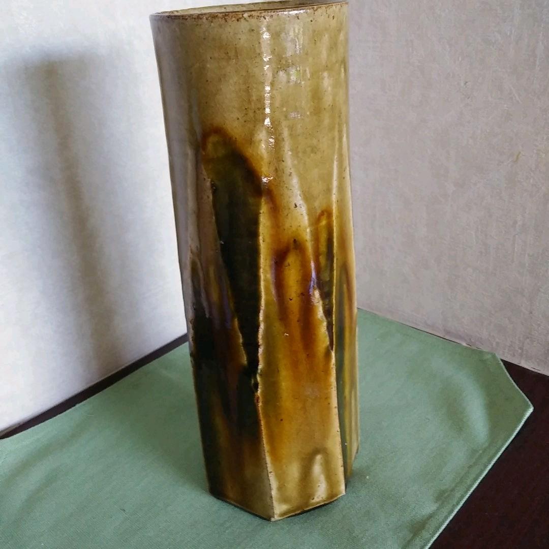 値下げしました！新品未使用⭐二代 加藤春鼎 黄瀬戸花入 共箱  栞 あり