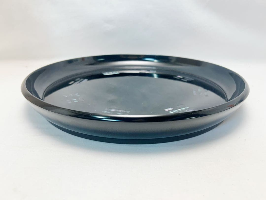 ほぼ未使用 茶道具 助田宗明木製黒塗 螺鈿細工 青貝 八卦盆 共箱