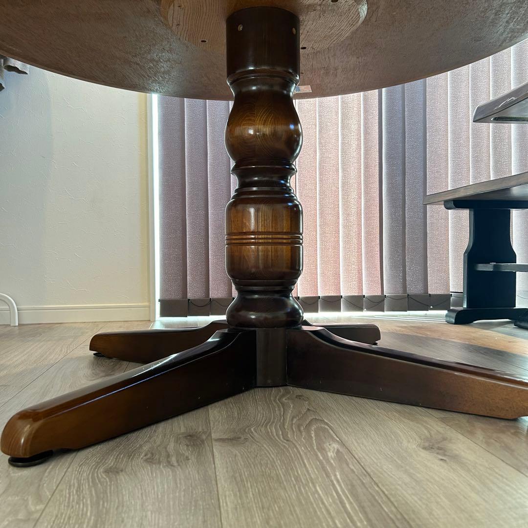 飛騨産業　キツツキ　丸テーブル　ダイニングテーブル　ヴィンテージ　レトロ