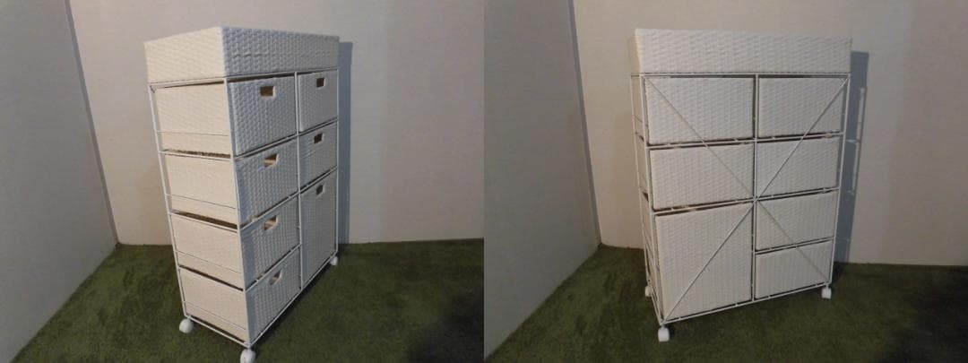 【全国一律送料無料・新品】ラタン風★サニタリー★ワイドランドリーチェスト