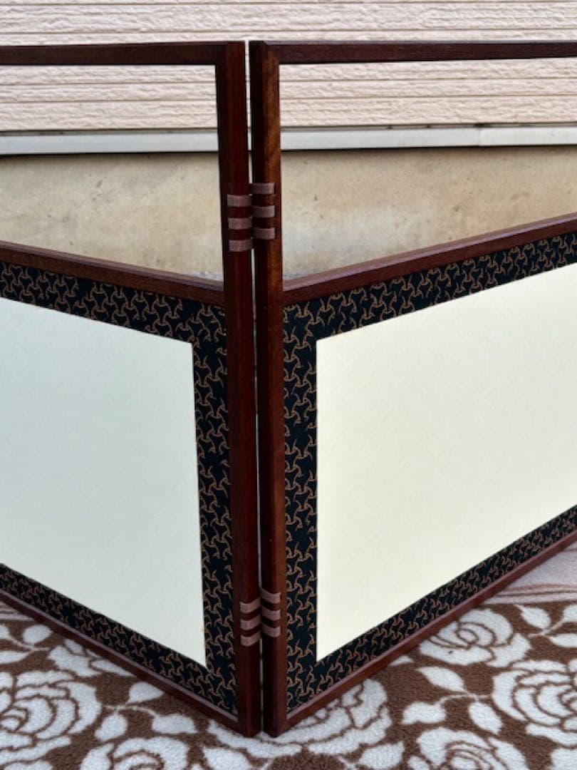 茶道具上透遠山女桑縁風炉先屏風独楽継両面開き間仕切り結界炉風炉兼用