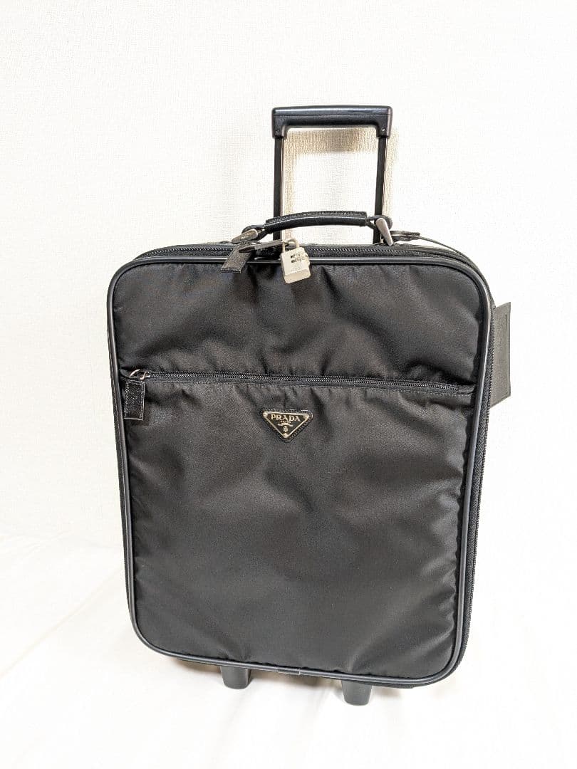 PRADA キャリーバッグ 三角ロゴ ブラック ナイロン 黒