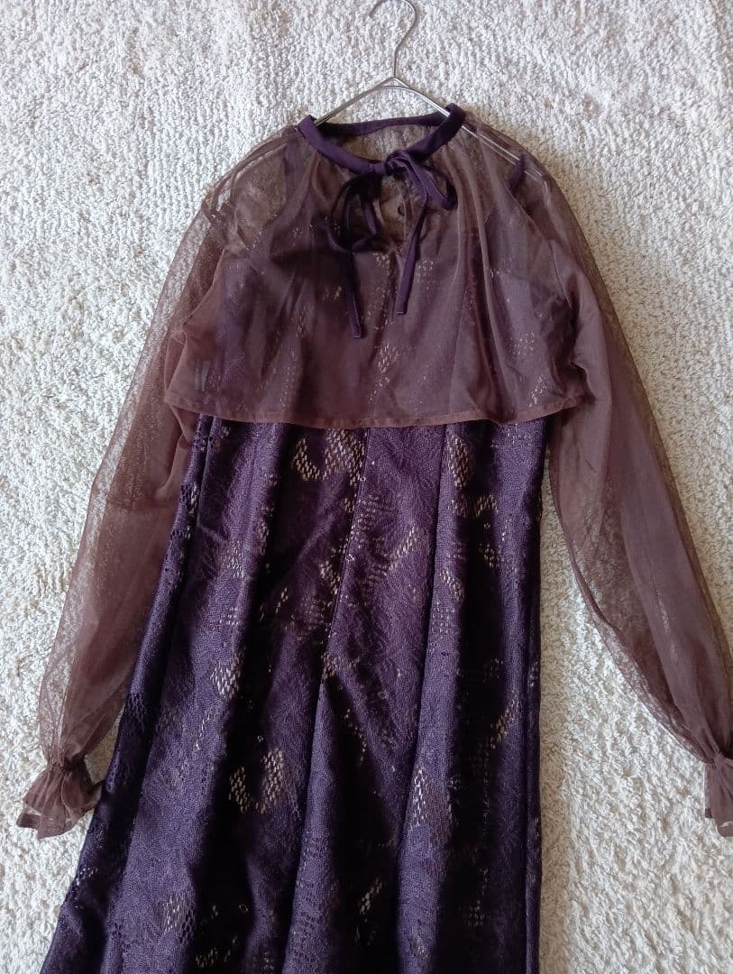 【美品】ドリードール シフォン チュール レースワンピース オケージョンドレス