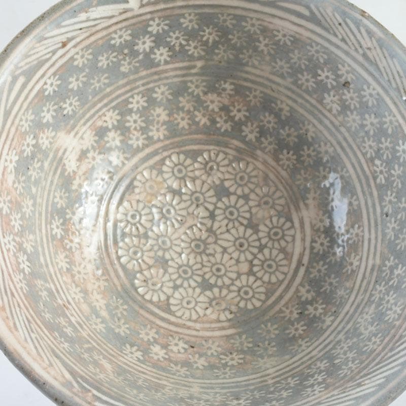 茶道具 金海駕洛窯 三島 数茶碗 五客 共箱 V 9468