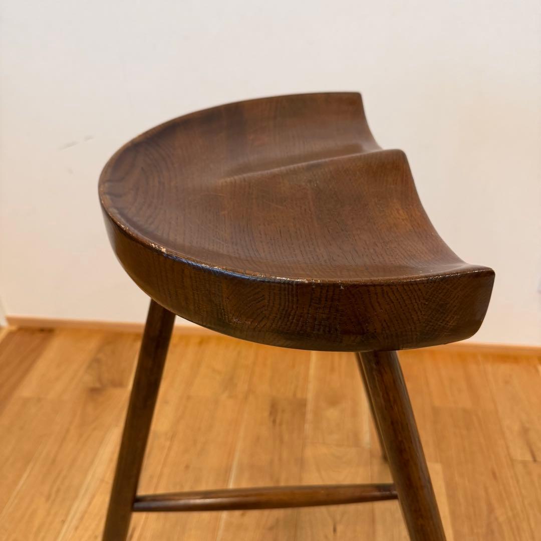 ハイスツール カウンターチェア 木製スツール ダークブラウン 英国 オーク