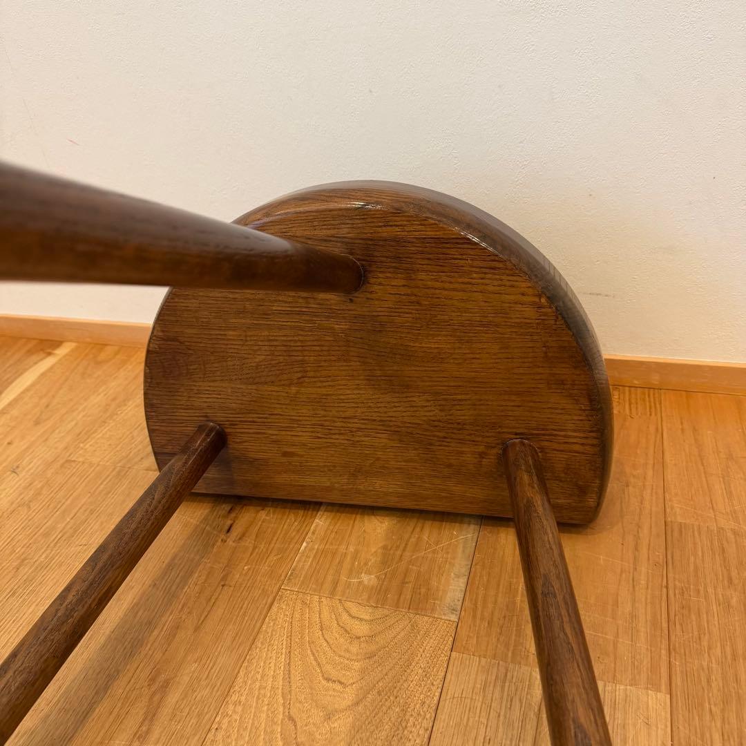 ハイスツール カウンターチェア 木製スツール ダークブラウン 英国 オーク