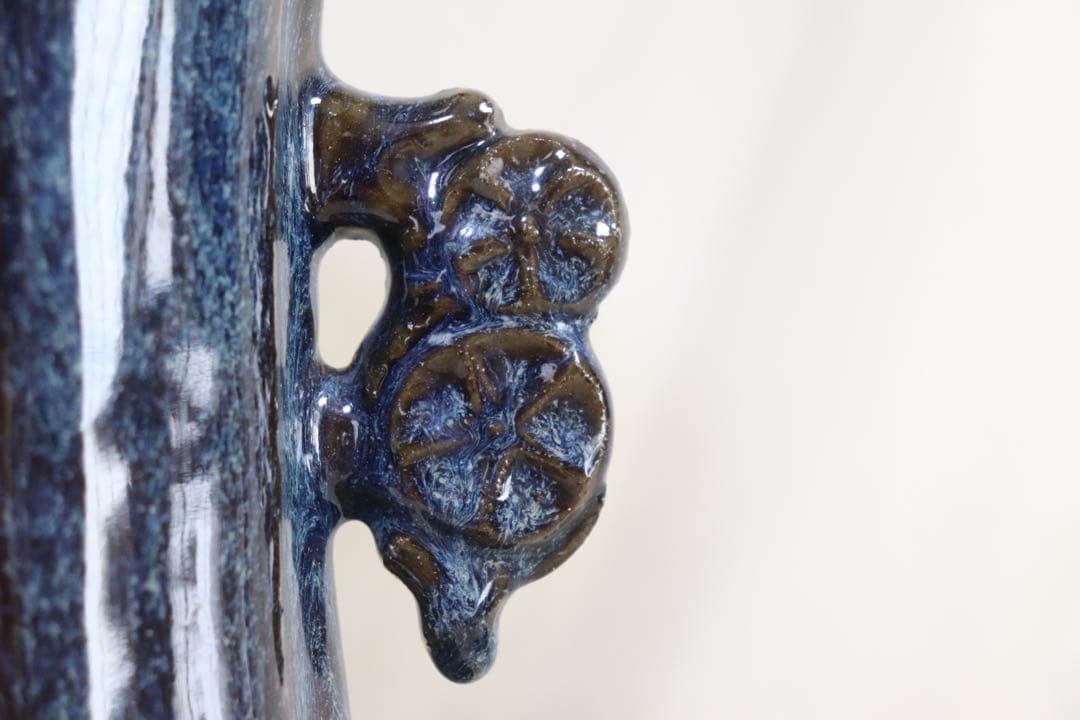 中国 鈞釉双耳瓶 送料込み0408