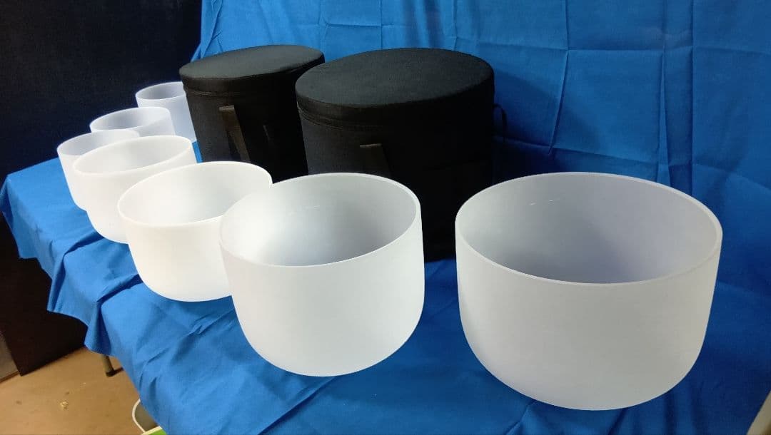 クォーツ　クリスタルボウル　7個セット　A＝432Hz　マレット　バッグ付き クォーツ クリスタルボウル A＝432Hz 7個セット マレット バッグ付き