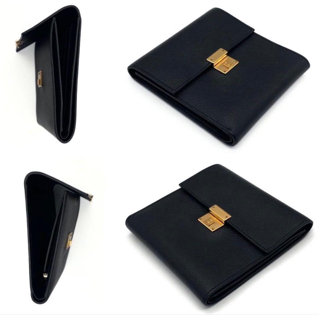 売り切り価格！美品 HERMES エルメスクリック12 三つ折り財布　黒