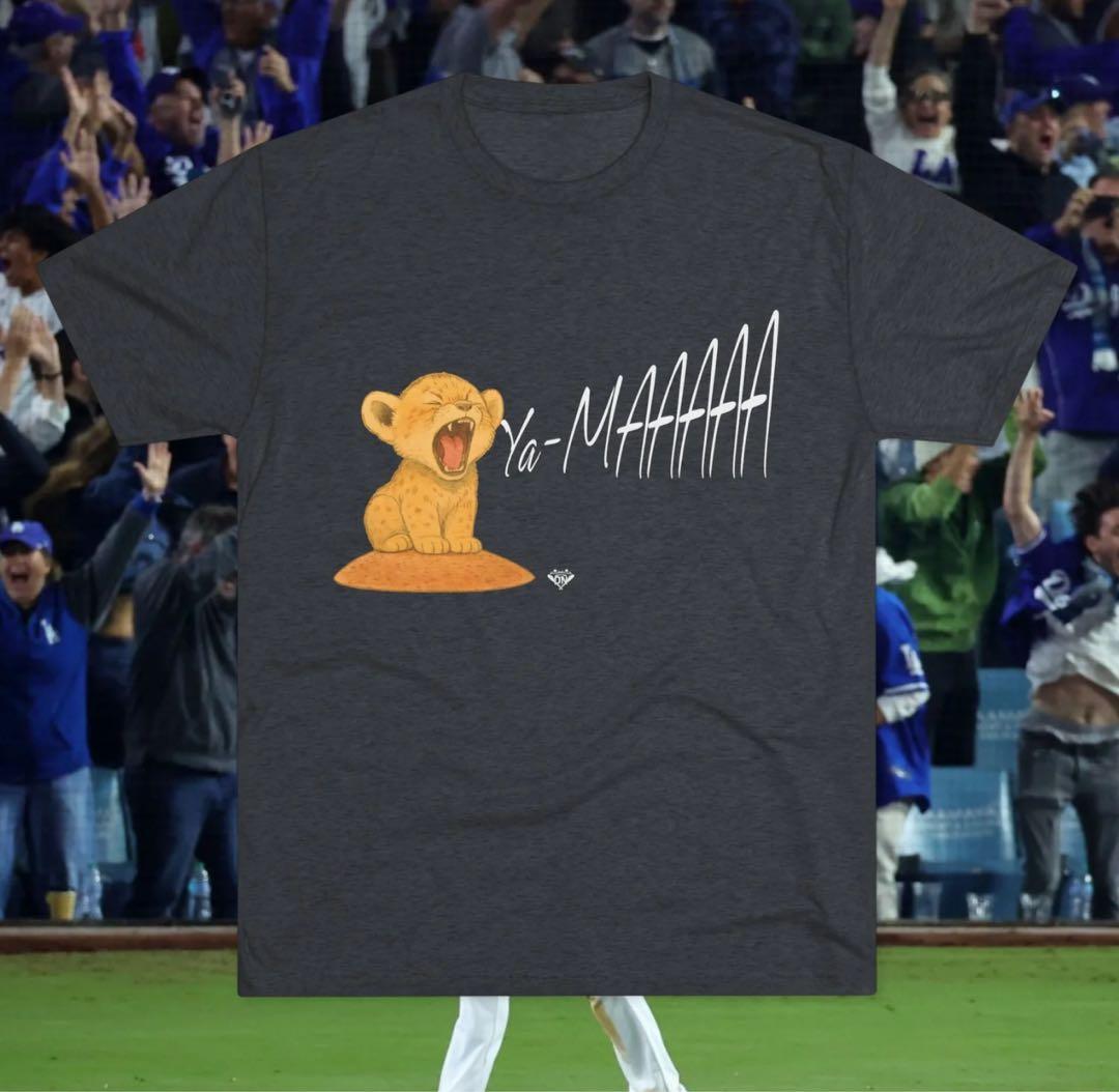 山本由伸 小ライオン Tシャツ インディゴ L 山本由伸 YOSHINOBU