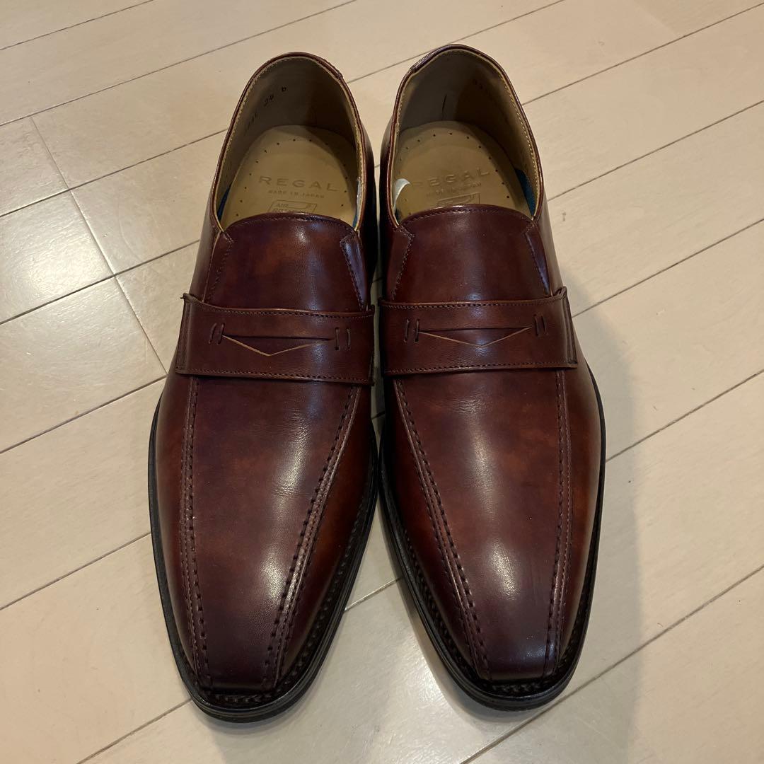 【値下げ】REGAL ブラウンレザー スリッポンビジネスシューズ