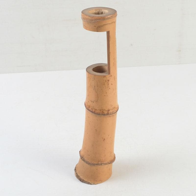 茶道具 古竹製 一重竹花生 花押あり 仰止斎（松尾宗古）書付共