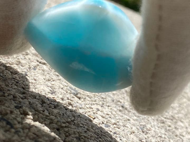 最高級天然石 ラリマー パワーストーン 宝石 鉱物原石 置き物裸石 ルース8U