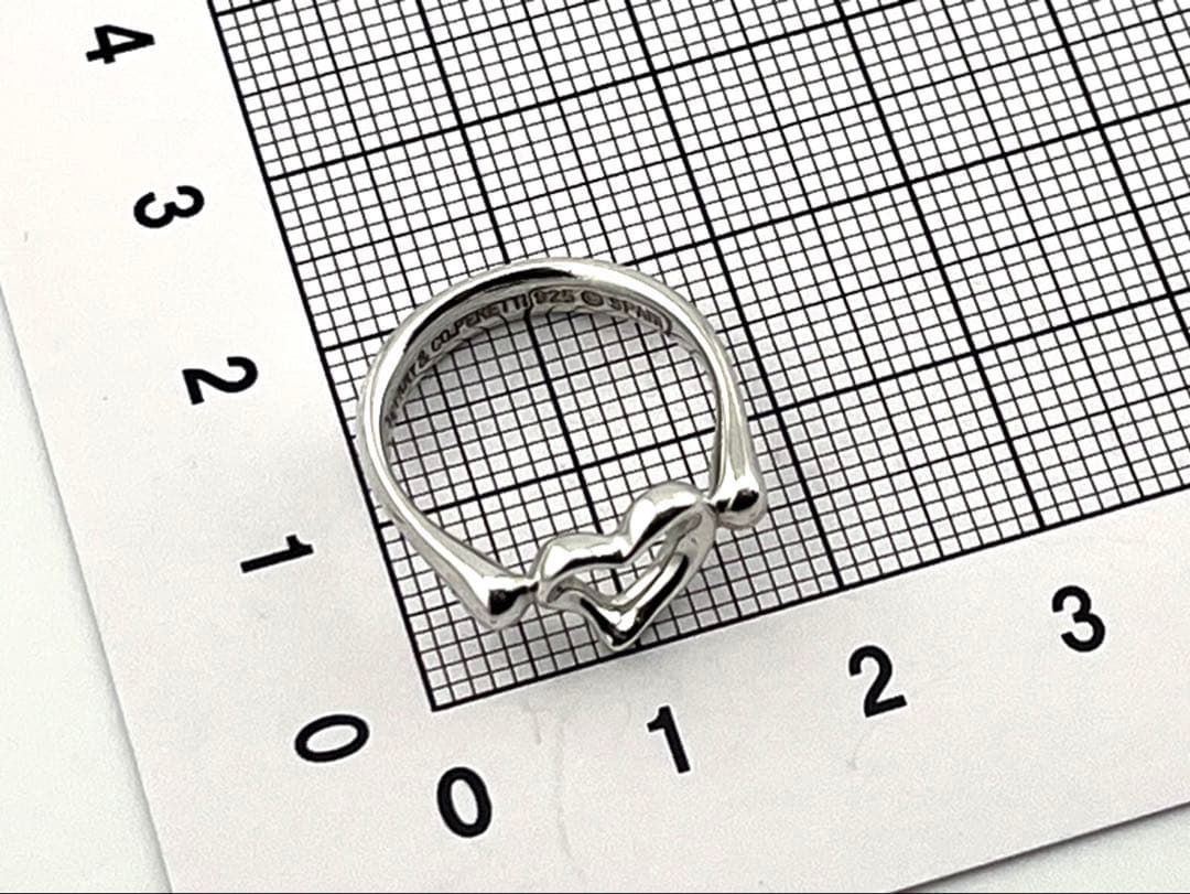 c948 美品　ティファニー　オープンハート　リング　シルバー925 約8.5号