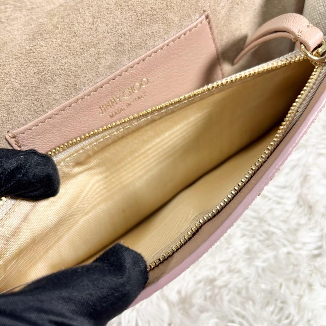 【美品】 ジミーチュウ ショルダーバッグ パーティ チェーン ウォレット ピンク