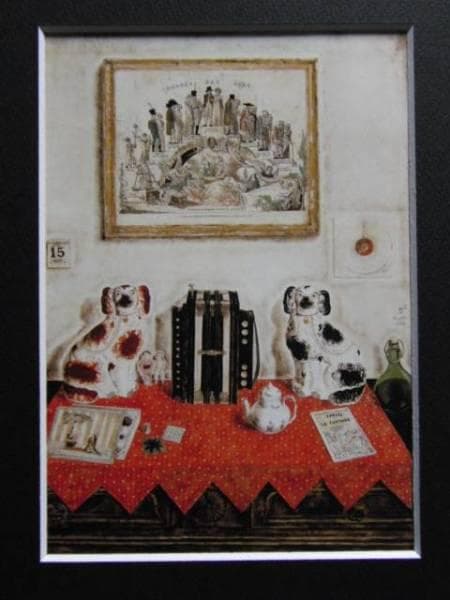 藤田嗣治、【私の部屋、アコーディオンのある静物】、希少画集画