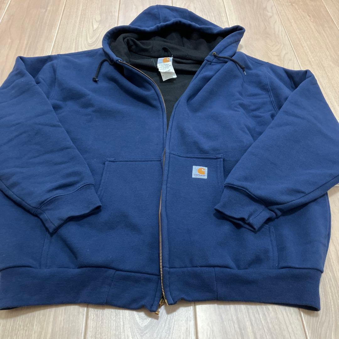美品　カーハート　アクティブジャケット　スウェット　ネイビー　XL