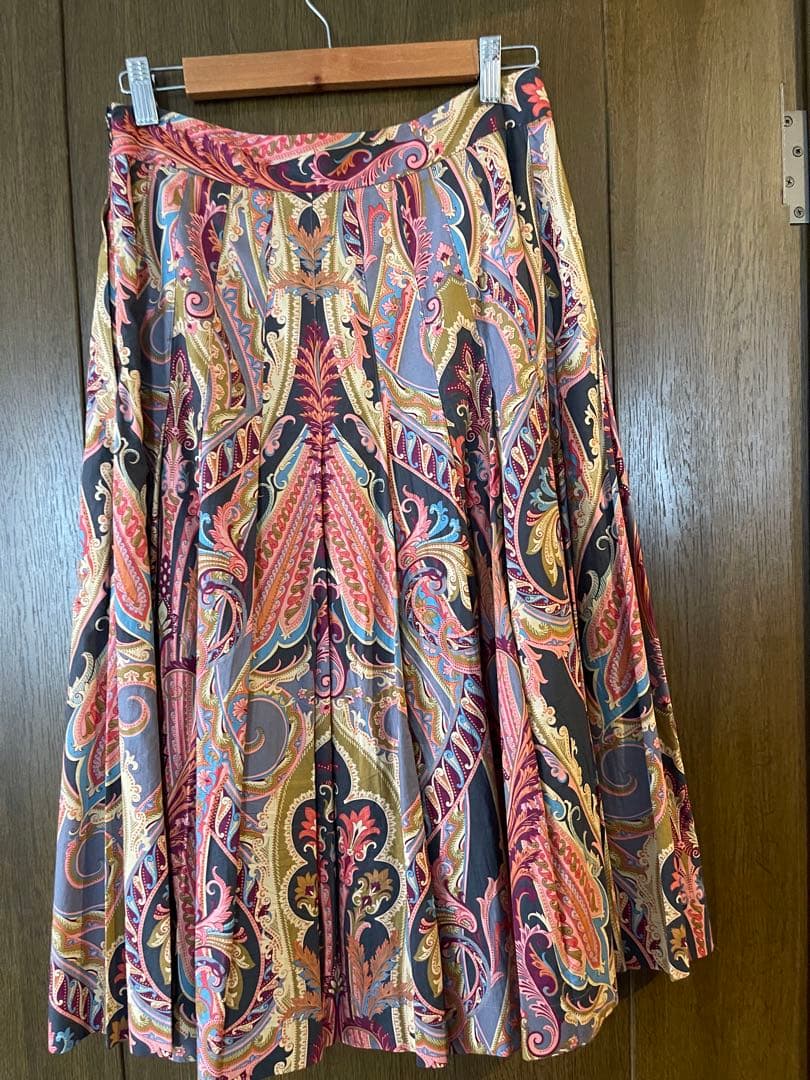 レア★マーガレットハウエル★ペイズリープリーツスカート Ⅲ L