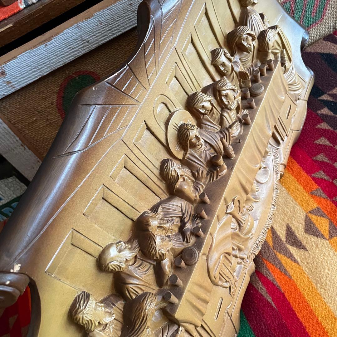 芸術品！30s〜40s 最後の晩餐 レオナルドダビンチ木彫りアメリカ