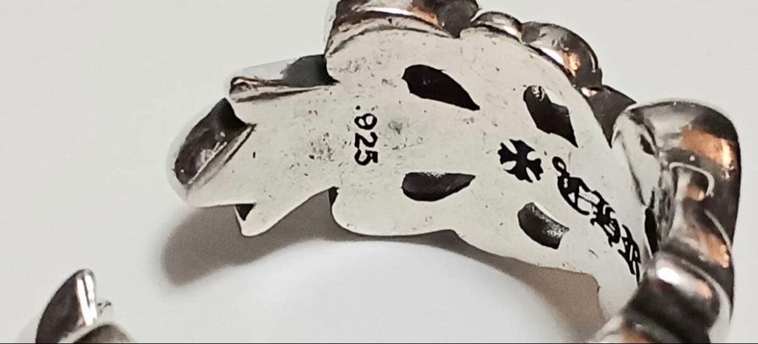 ダブルフローラルクロスリング　クロムハーツ　シルバー925　21号