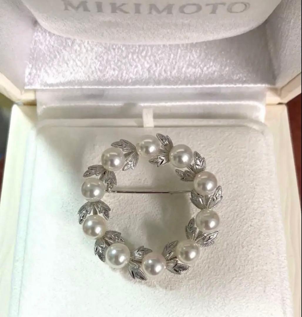 極美品】ミキモト パール ベビーパール ブローチ リース サークル 現行
