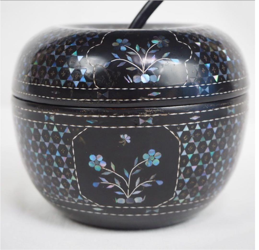 送料無料　古いりんご形螺鈿香合/蓋物　★希少品★