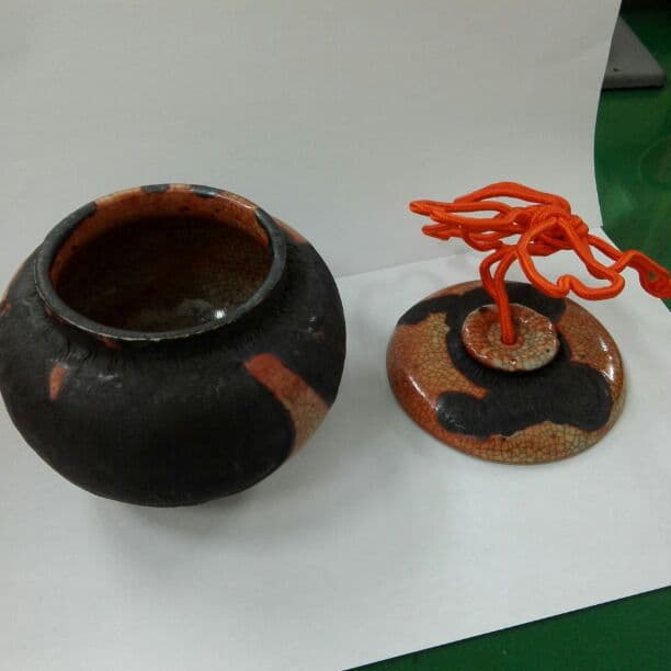 漢の柿べたの茶壺