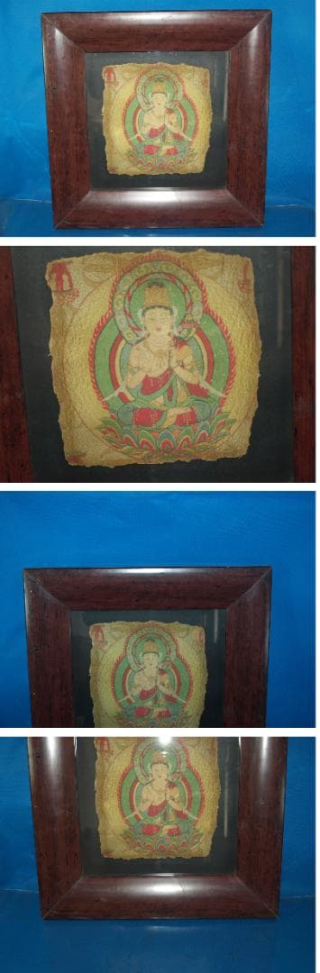 骨董市 掘り出し品中国唐時代 敦煌莫高窟壁画 彩絵 Z0985B18-5