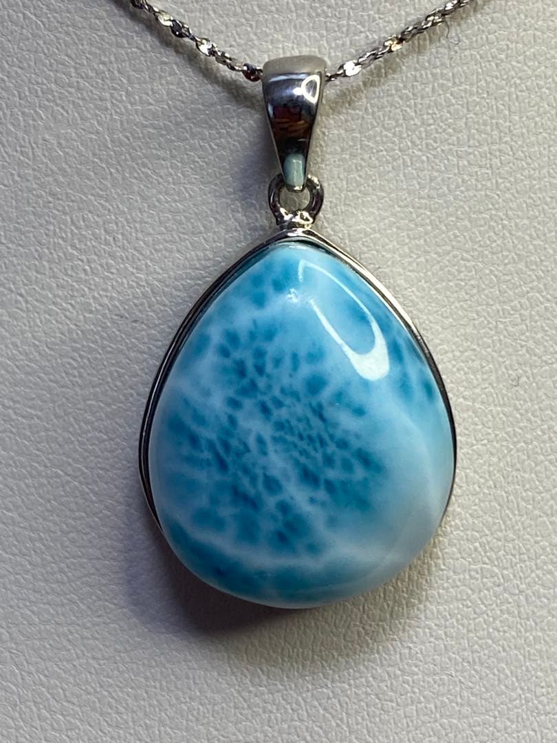 ラリマー s925シルバー 天然石 パワーストーン ペンダントトップ 雫の