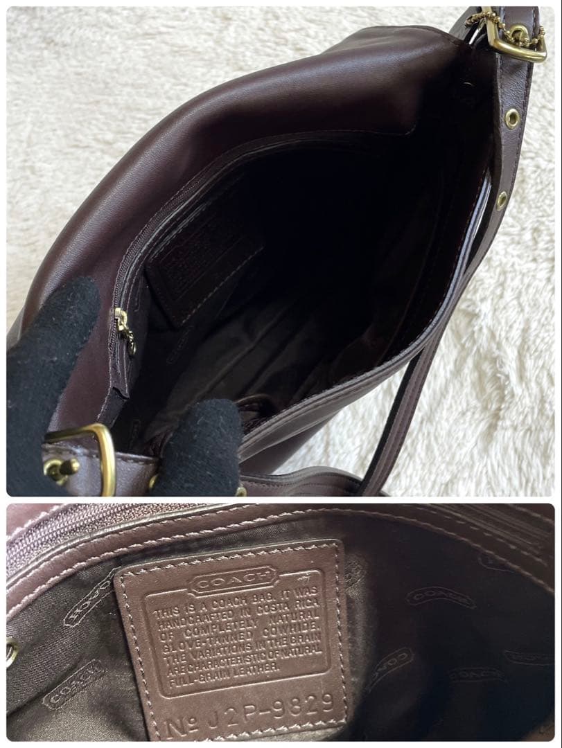 美品 オールドコーチ フラップ ホック グラブタンレザー ショルダーバッグ