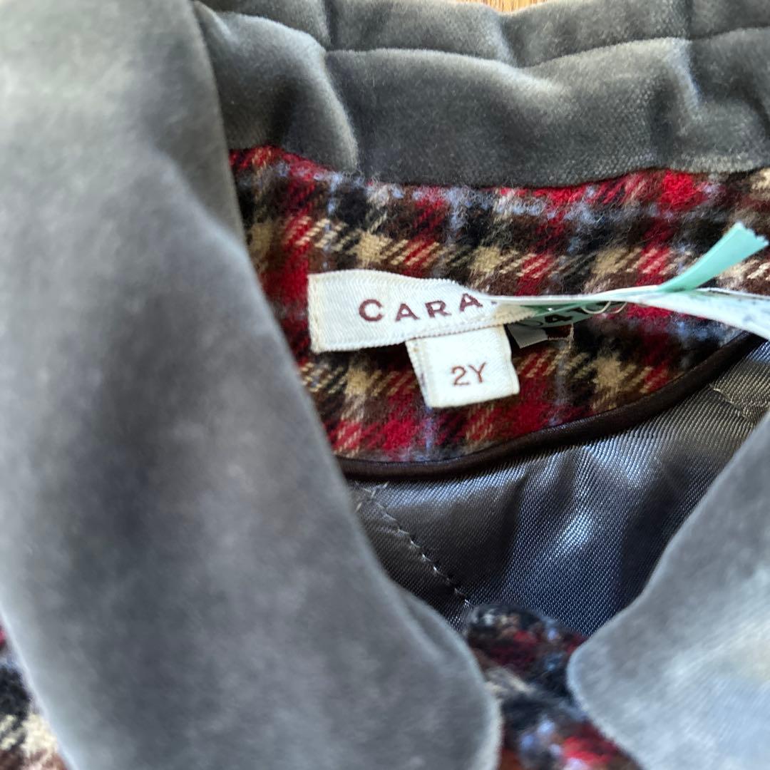 CARAMEL チェック柄ウールコート 2Y