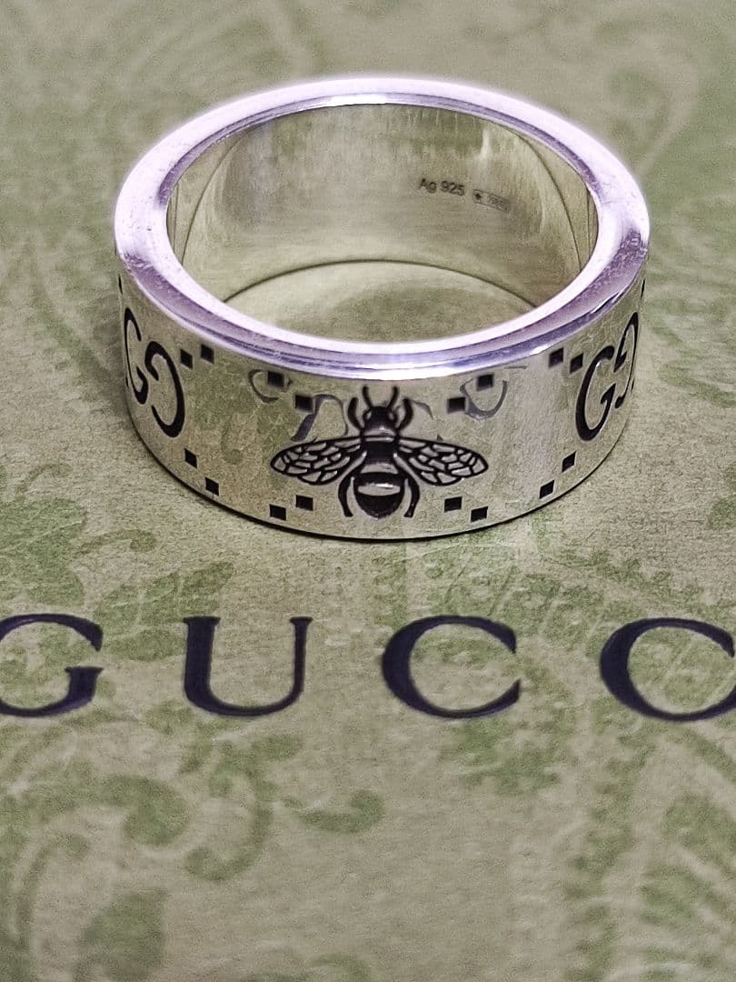専用　新品 GUCCI グッチ 指輪 シルバー リング GG＆ビー 蜂 18