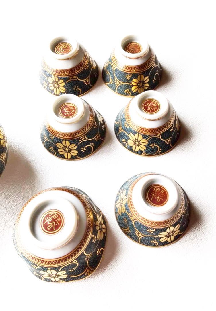 九谷焼 青粒 小茶器揃い 林伊平 作 箱無し - KODERIN-AKATSUKI.NET