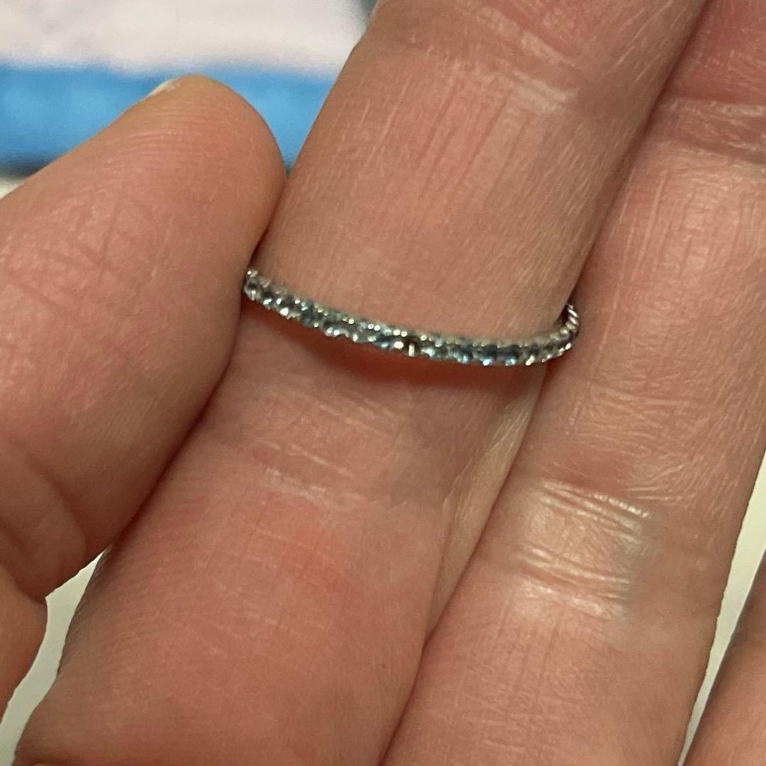 ※訳アリ品　ティファニー K18 アクアマリンフルエタニティリング