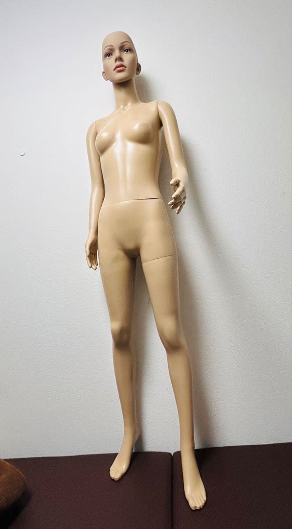 マネキン 金属スタンド付 ブラックxシルバー 持ち運び楽々 軽量タイプ