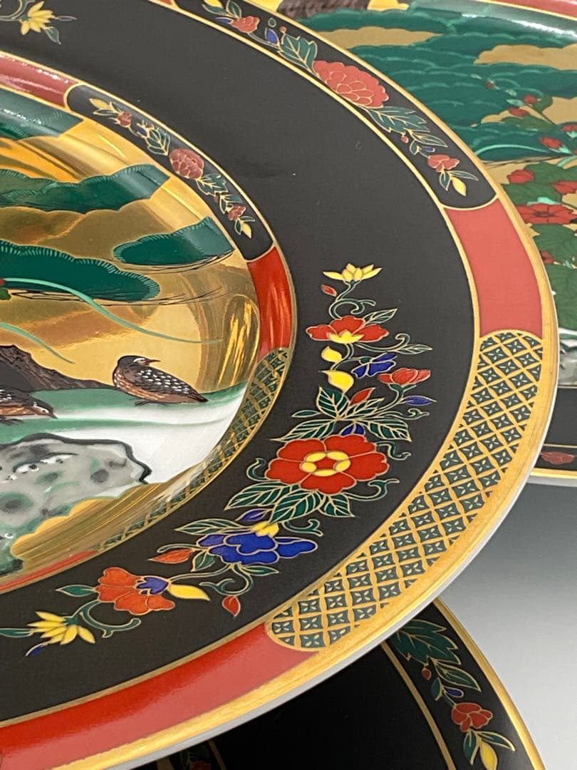 金襴手花鳥図器揃 大皿 有田焼 古伊万里
