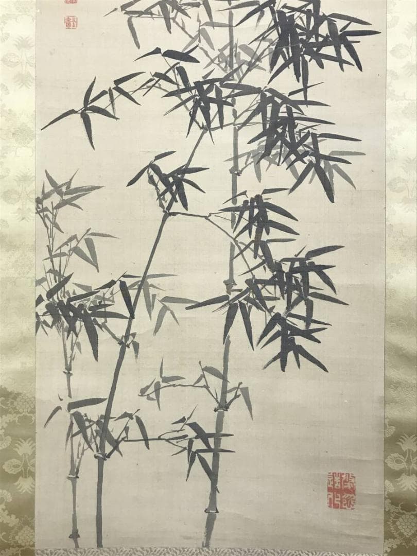 森寛斎/墨竹図/竹図/風月/掛軸/名家伝来/AE-8