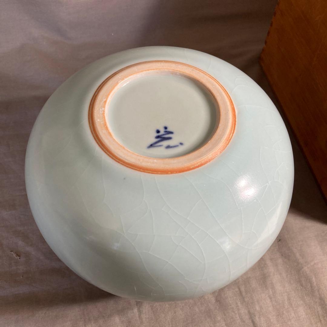 1429 橋本龍岳扇面色絵末広透し蓋置 共箱 茶道具未使用