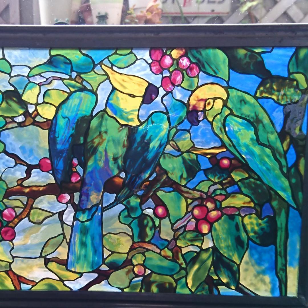 ルイスCティファニー ステンドグラス Parrotsおうむ グラスマスターズ社 ルイスCティファニー ステンドグラス Parrotsおうむ グラスマスターズ